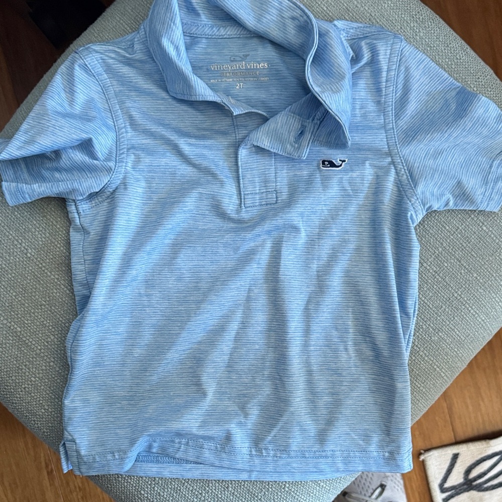 Vineyard Vines Performance Kids Light Blue Polo Shirt 2 T